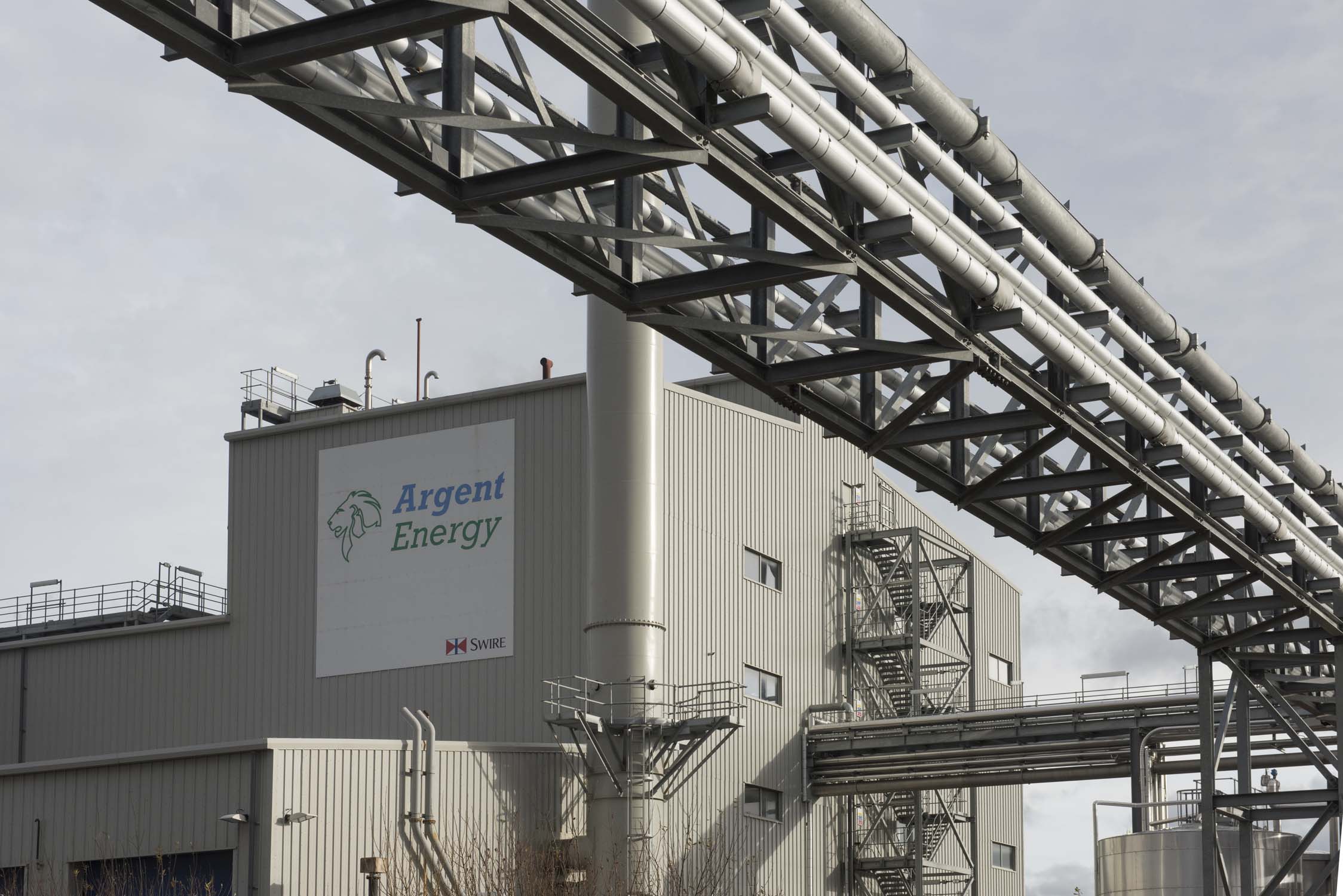 Biodiesel plant with Argent energy logo on side of building