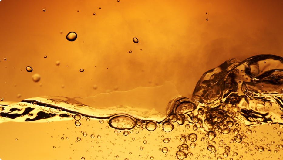 orange tinted bubbling liquid