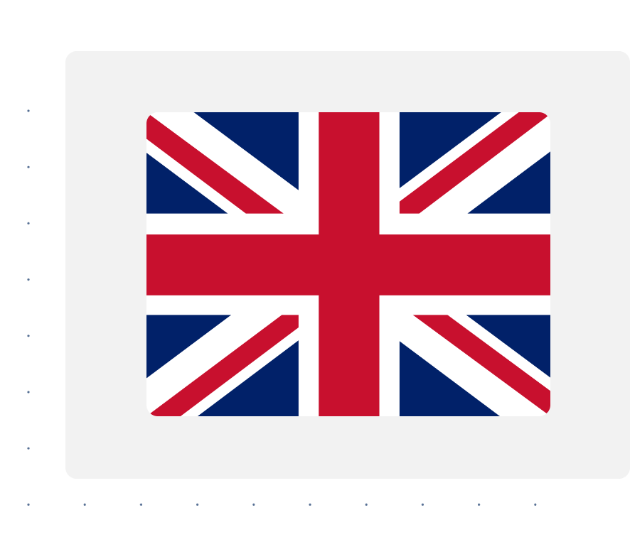 Great British flag on light grey background